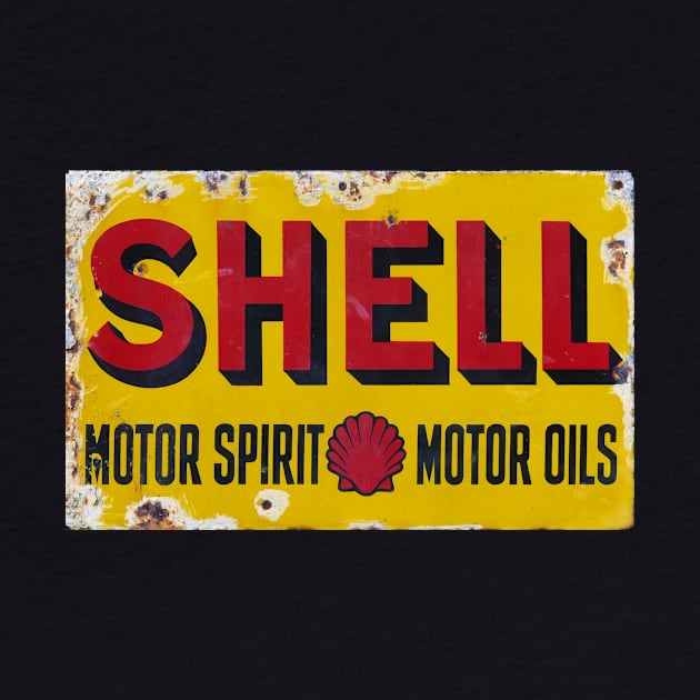 Old Shel* Vintage Enamel Sign by JonDelorme